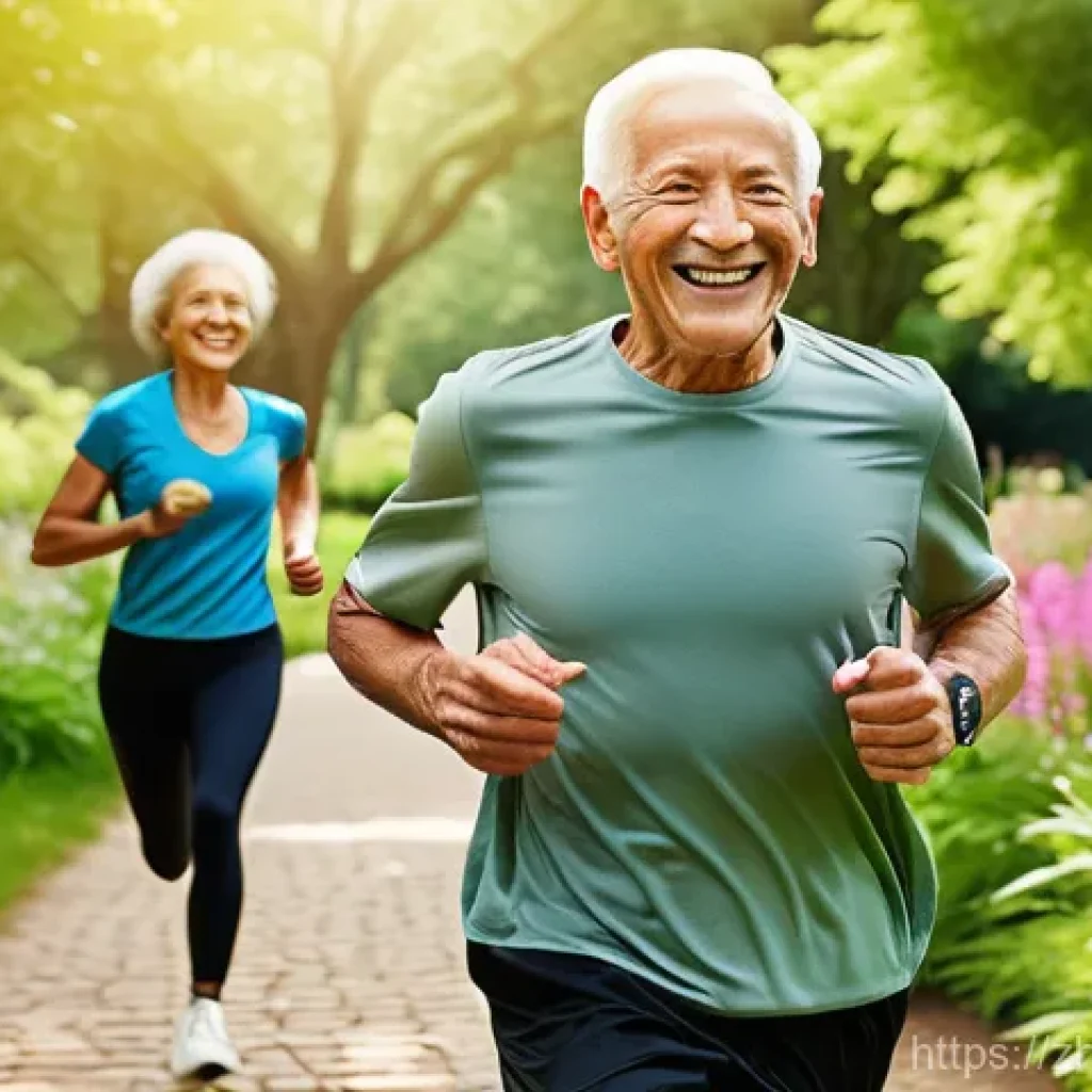 심장 질환 예방을 위한 검진 항목 - **Foreground (Exercise):** A diverse group of people (e.g., a fit young woman, a smiling elderly man...