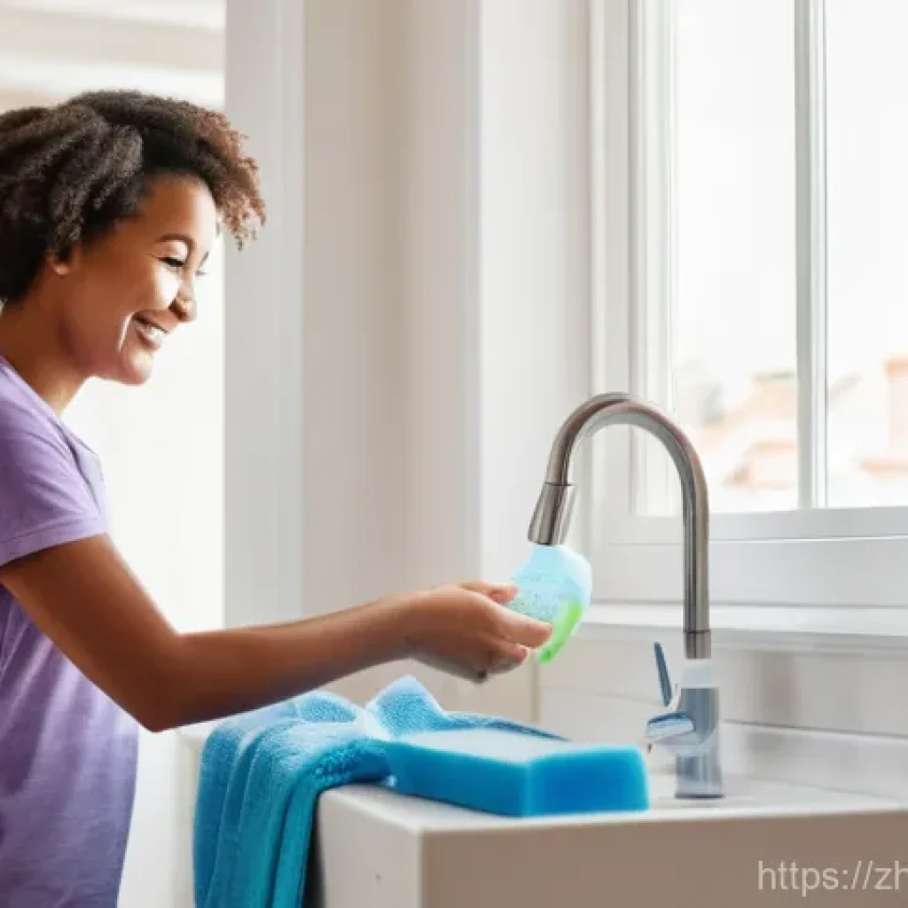 호흡기 질환 예방을 위한 진료과목 - **Prompt: A warm and inviting scene of a family promoting respiratory health at home. A young mother...
