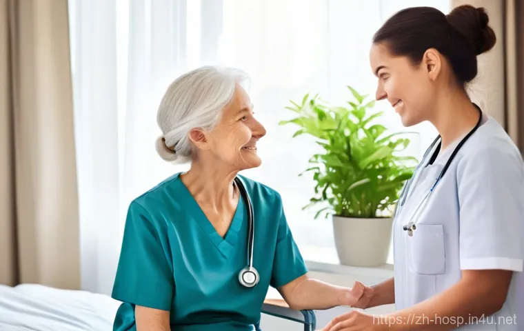 암 전문 종합병원 추천 - **Prompt:** A compassionate male oncologist, wearing a clean white coat, is seated opposite a female...