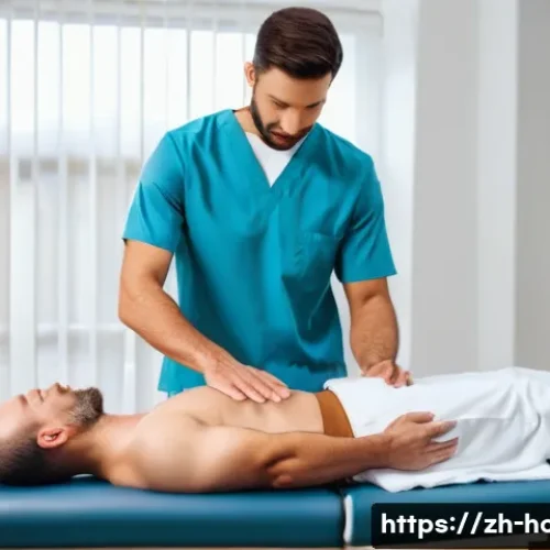 척추교정술과 물리치료 비교 - **Prompt:** A highly skilled chiropractor, dressed in a professional scrub top and pants, performs a...