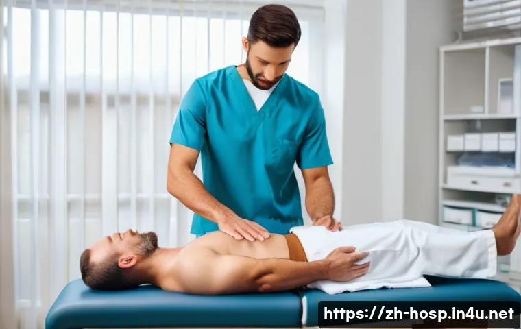 척추교정술과 물리치료 비교 - **Prompt:** A highly skilled chiropractor, dressed in a professional scrub top and pants, performs a...