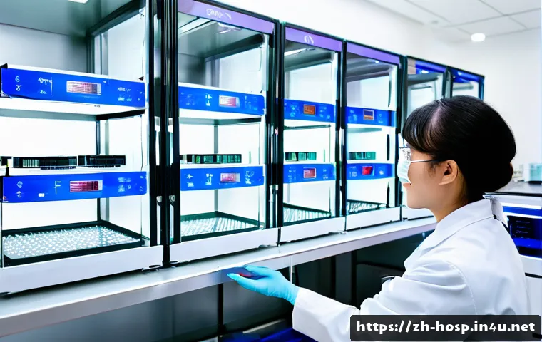 유전자 검사를 제공하는 병원 - A modern genetic testing laboratory interior, showcasing advanced high-throughput sequencers and aut...