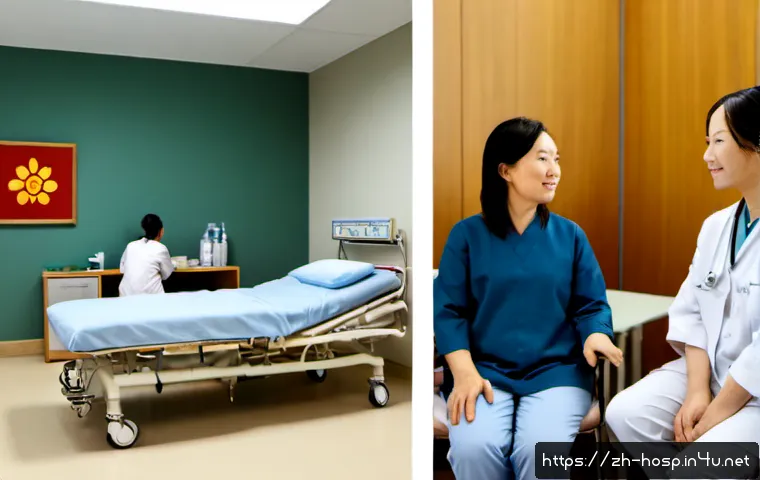 심리치료 병원과 프로그램 비교 - Photorealistic split-scene comparison of mental health care options: on the left, a calm modern hosp...