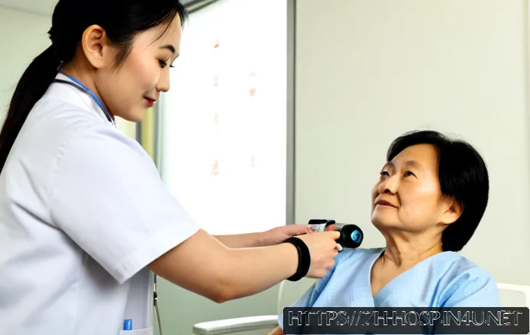 고혈압 진료 병원 추천 - Photorealistic modern cardiovascular clinic in China, compassionate middle-aged Chinese doctor in a ...